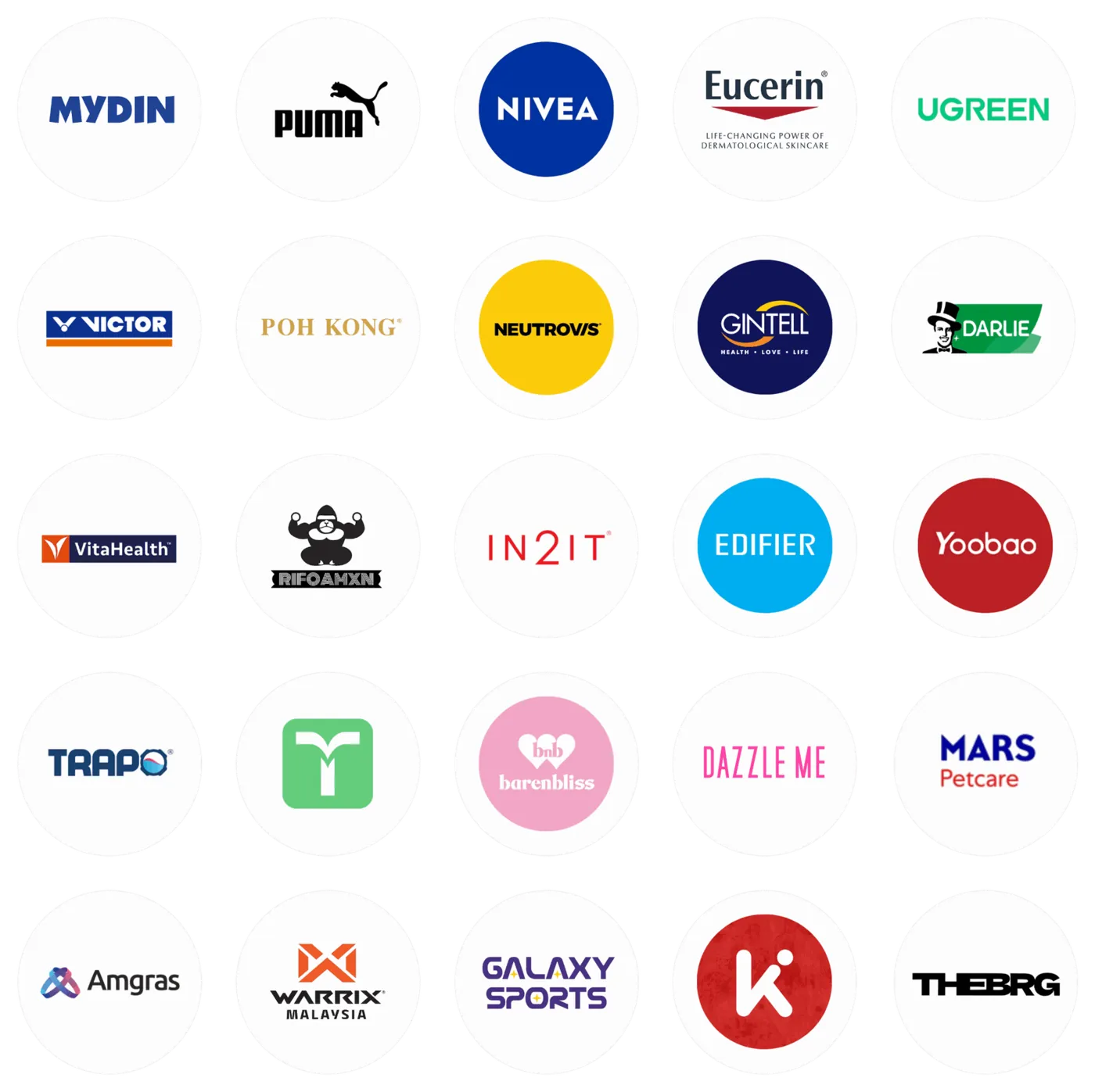Logos of brands that work with BRG Marketing